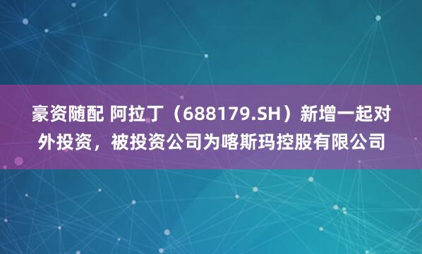 豪资随配 阿拉丁（688179.SH）新增一起对外投资，被投资公司为喀斯玛控股有限公司