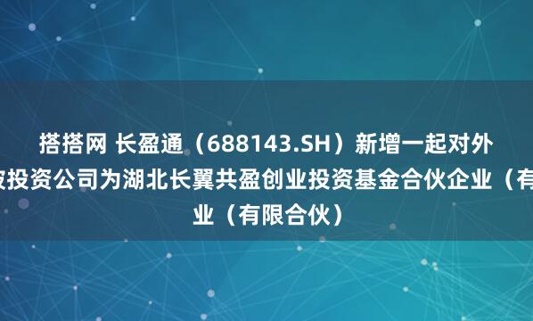 搭搭网 长盈通（688143.SH）新增一起对外投资，被投资公司为湖北长翼共盈创业投资基金合伙企业（有限合伙）