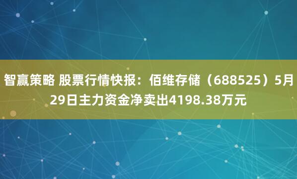 智赢策略 股票行情快报：佰维存储（688525）5月29日主力资金净卖出4198.38万元